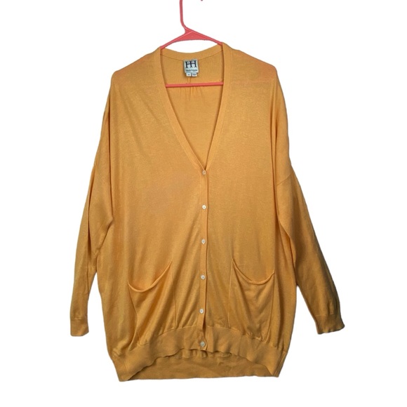 Haute Hippie Silk Cashmere Drop Shoulder Oversized Long Cardigan Sweater M - Picture 4 of 12